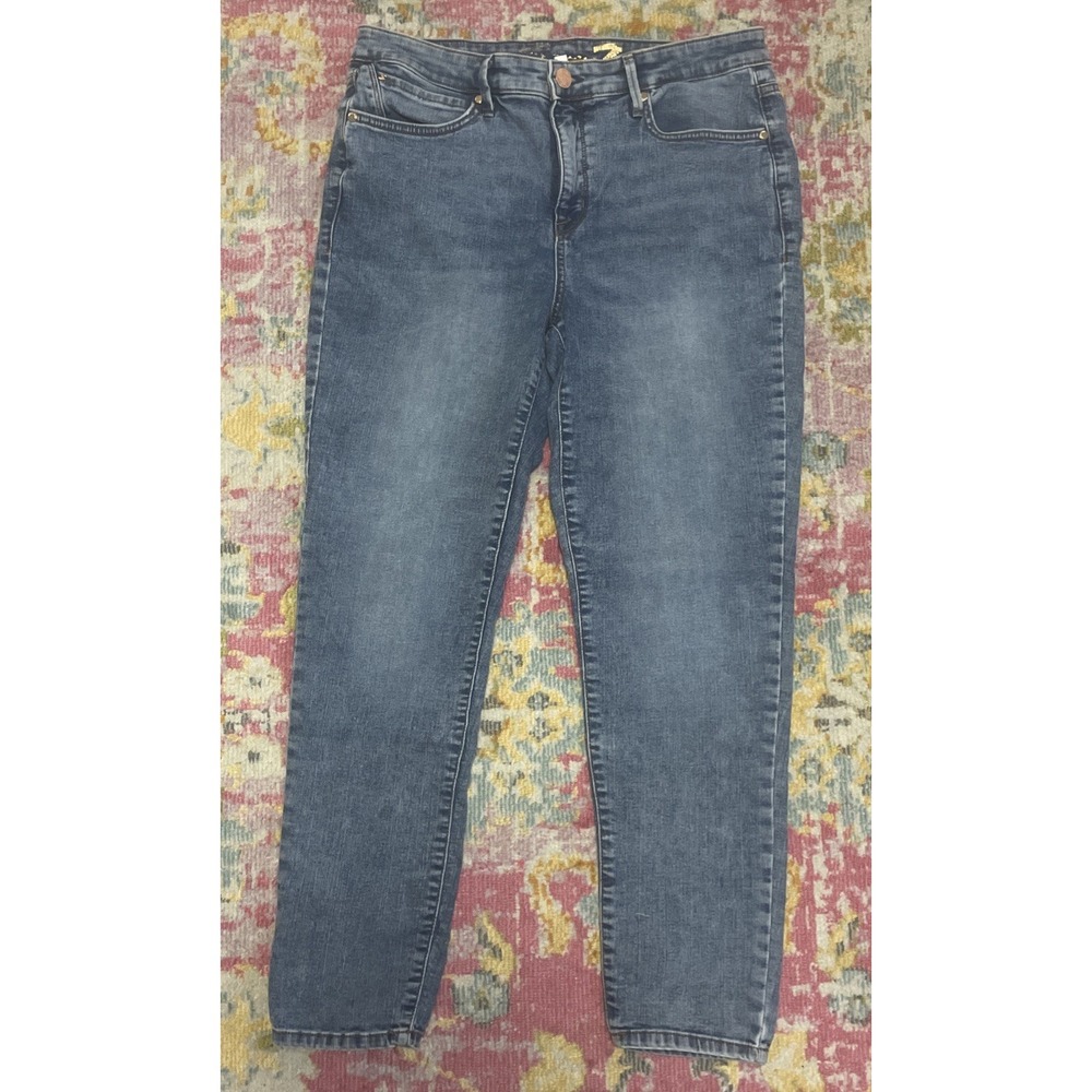 Women's Seven7 Jeans Metro Ultra High Rise Skinny Size 12 Stretch Medium Blue